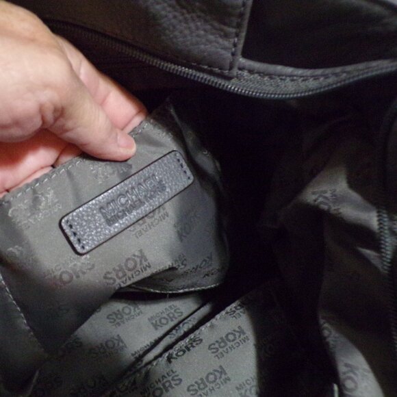 Michael Kors Gray Handbag with Silver Accents Leather Zip Closure Pockets - Picture 5 of 7